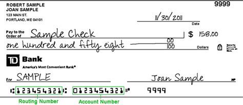 td bank routing number ontario.